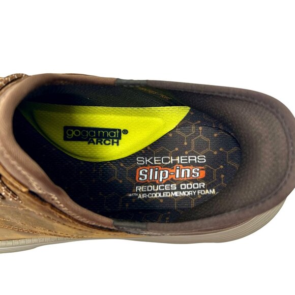 Skechers Mens Slip-Ins Casual Shoes Brown Leather Size 7.5 - Picture 5 of 10